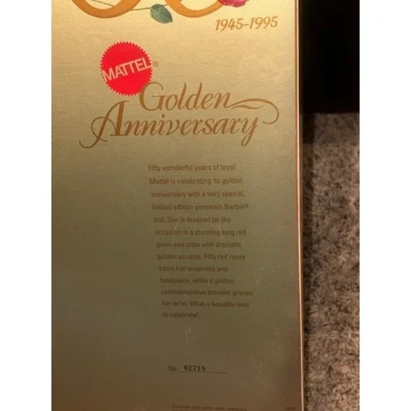 Mattel Barbie 50th Golden Anniversary Edition Doll 1945 1995 Limited Edition - Picture 11 of 14